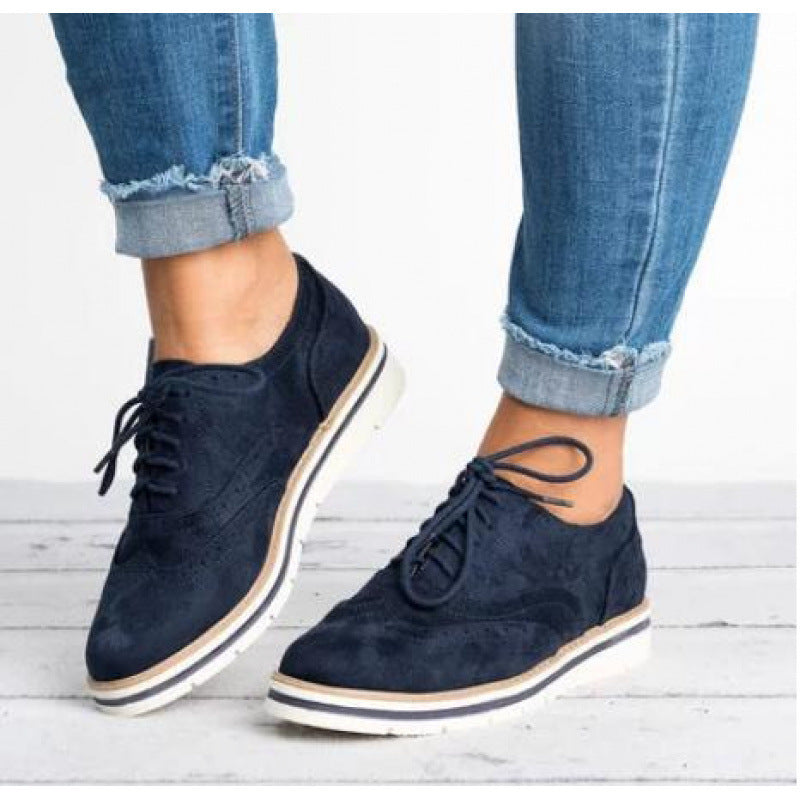 Noor | Womens Brogues Lace Up Flat Leather Shoes Loafers Oxford