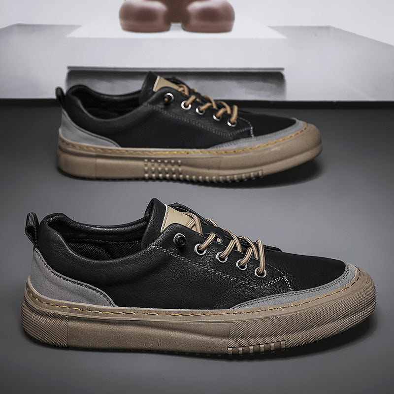 Ferris | Mens Leather Vintage Casual British Round Toe Shoes - 6