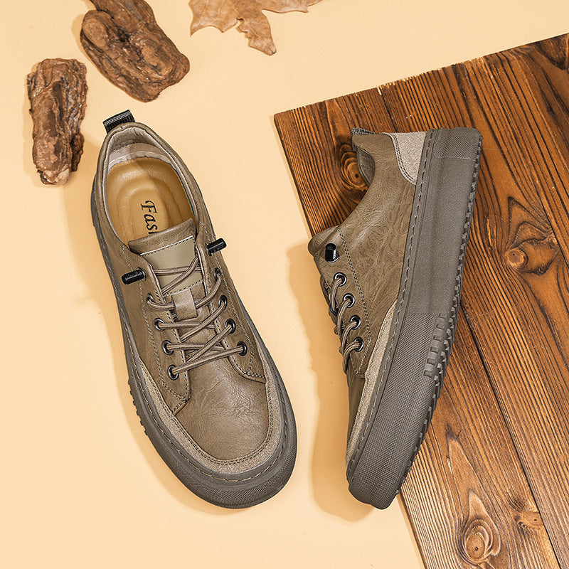 Ferris | Mens Leather Vintage Casual British Round Toe Shoes - 3