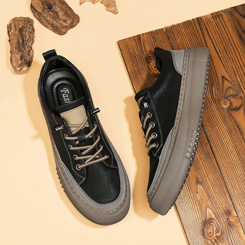 Ferris | Mens Leather Vintage Casual British Round Toe Shoes - 4