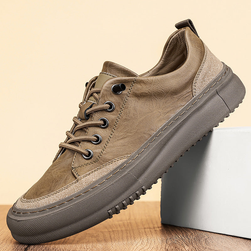 Ferris | Mens Leather Vintage Casual British Round Toe Shoes - 1