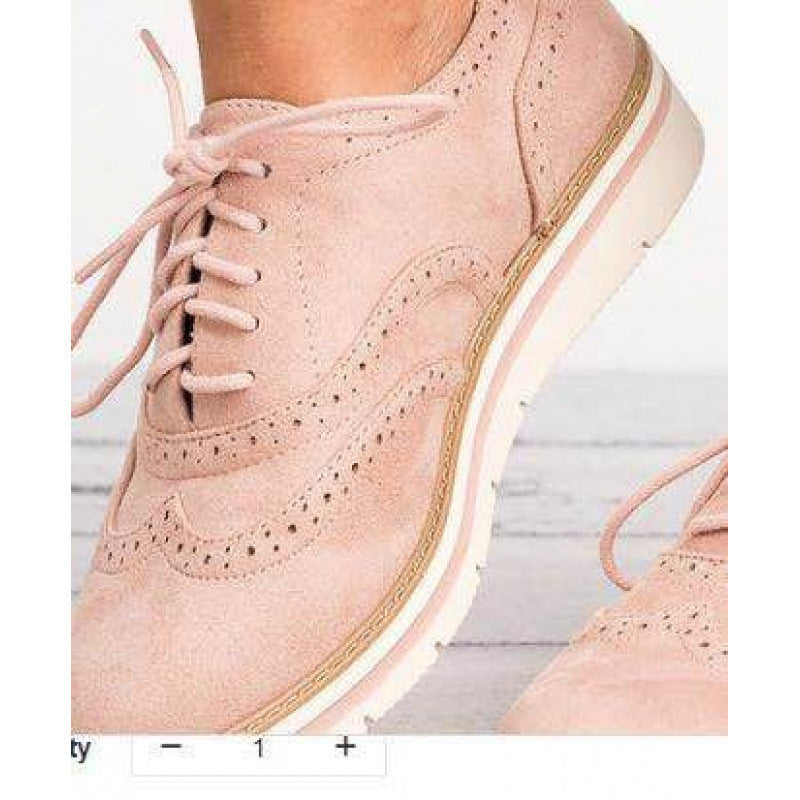 Noor | Womens Brogues Lace Up Flat Leather Shoes Loafers Oxford