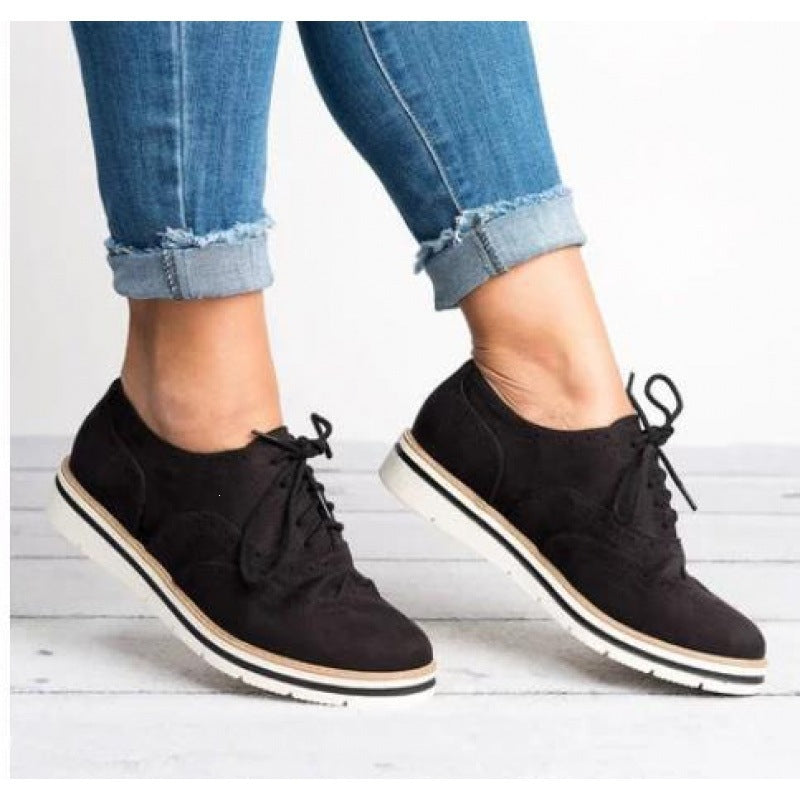 Noor | Womens Brogues Lace Up Flat Leather Shoes Loafers Oxford