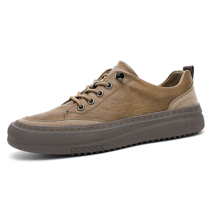 Ferris | Mens Leather Vintage Casual British Round Toe Shoes - 5