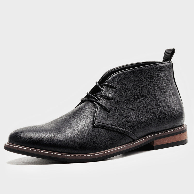 Leland | Mens Retro Suede Desert Chukka Ankle Boots - Black