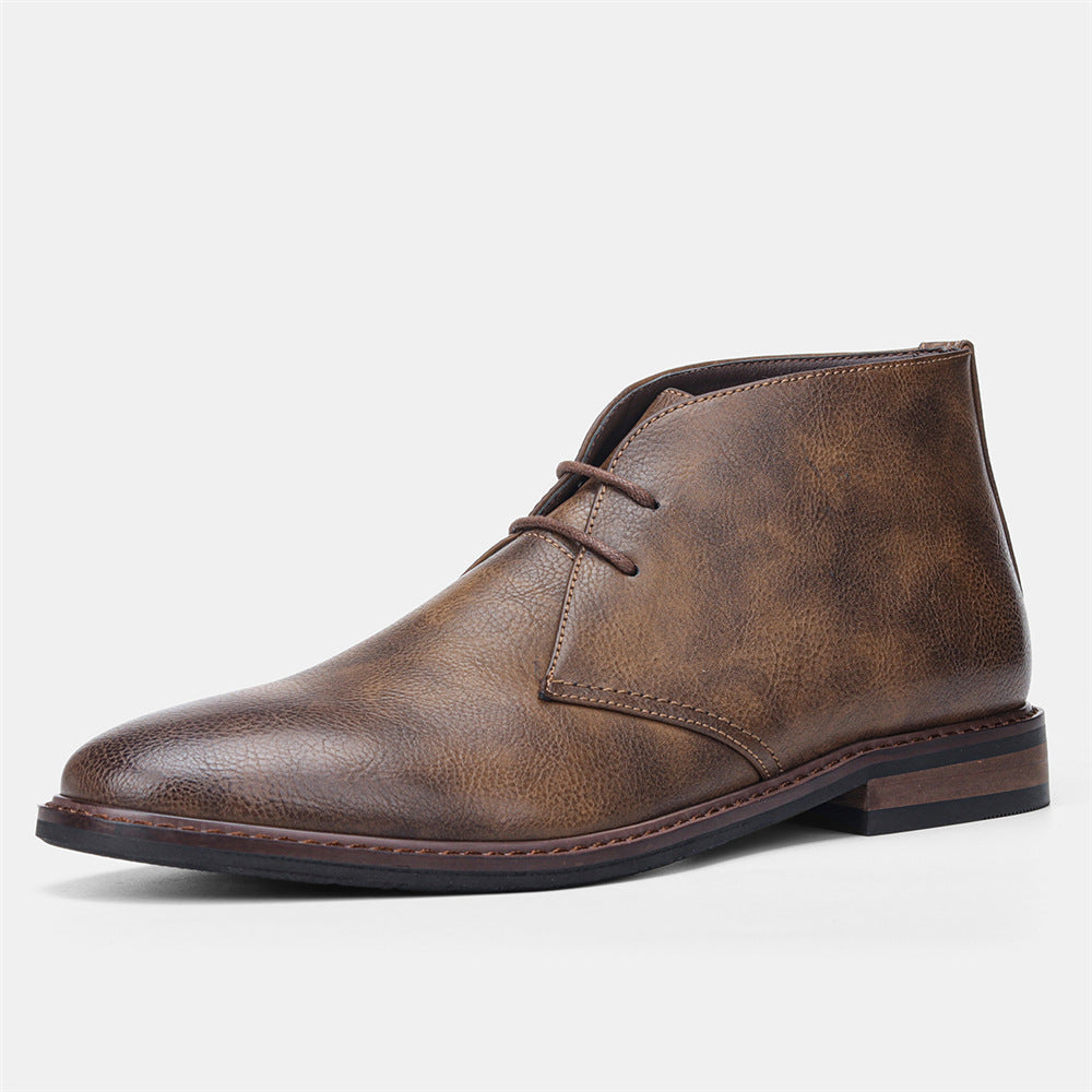 Leland | Mens Retro Suede Desert Chukka Ankle Boots - Brown