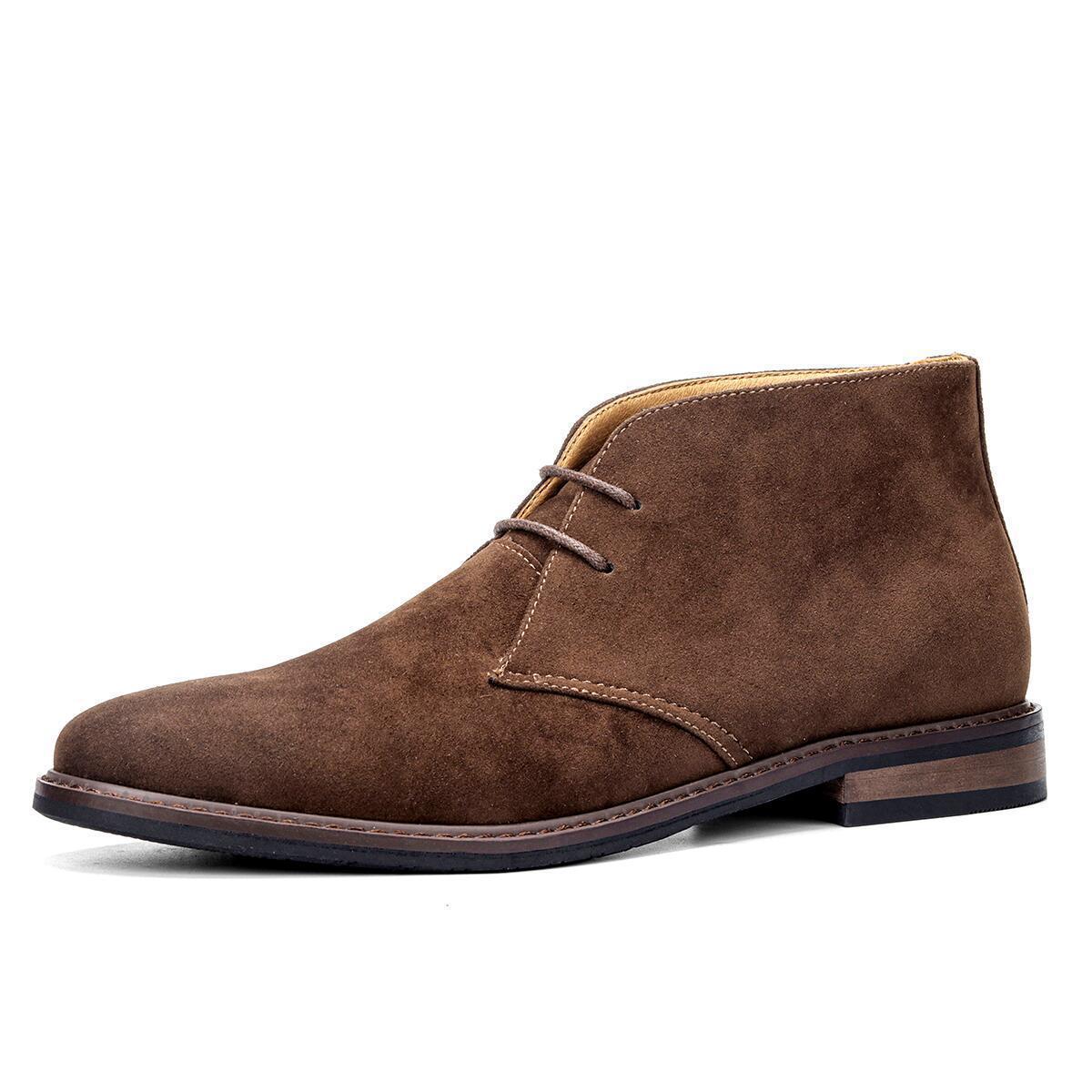 Leland | Mens Retro Suede Desert Chukka Ankle Boots - Suede Brown