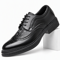 Baxter | Mens Leather Brogue Business Formal Casual Wedding Shoes Black packshot