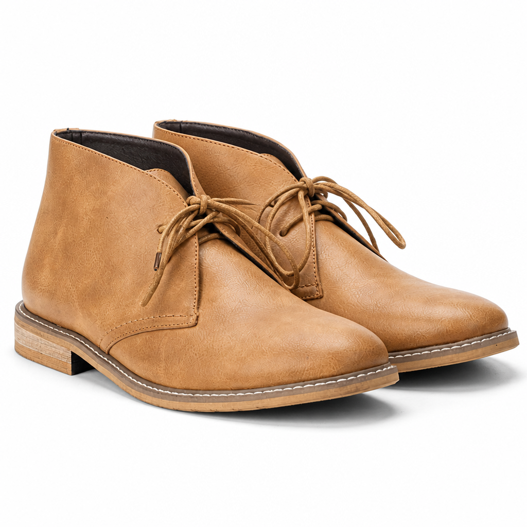 Leland | Mens Suede Desert Chukka Ankle Retro Boots Light Brown packshot