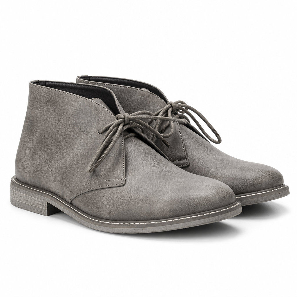 Leland | Mens Suede Desert Chukka Ankle Retro Boots Grey packshot